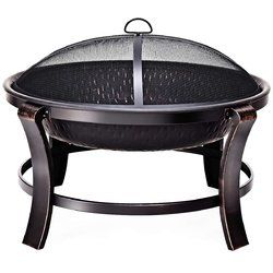 30" Outdoor Fire Pit BBQ Portable Camping Firepit Heater - HW59383
