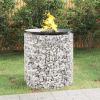 Gabion Fire Pit Ø 39.4" Galvanized Iron - Silver