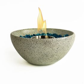 Tabletop Fire Pit Beige, Table Top Fire Bowl Outdoor & Indoor Portable Ethanol Fireplace Alcohol Fire Pot - as Pic