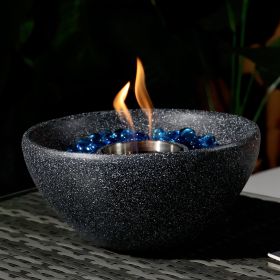 Tabletop Fire Pit Black, Table Top Fire Bowl Outdoor & Indoor Portable Ethanol Fireplace Alcohol Fire Pot - as Pic