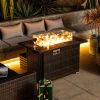 44inch Outdoor Fire Pit Table, Propane Fire Table with Ceramic Tabletop Gas Fire Table - as Pic