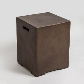 Outdoor Propane Tank Cover Gas Tank Holder Hideaway Side Table Outdoor Concrete Corner Table-Brown - as Pic