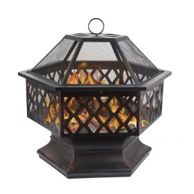 24.4'' IRON FIRE PIT OUTDOOR - as Pic