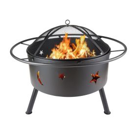 32'' Bridgeman Star and Moon IRON Burning Outdoor FIRE PIT - as Pic