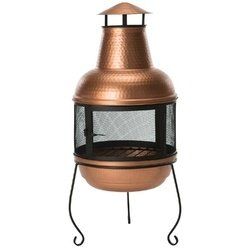 Hammered Copper and Iron Chiminea Fire Pit with Stand - HGSLCBC7699152