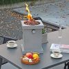 Outdoor 10" Tabletop Gas Fire Pit - Square-Light Grey