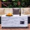 Outdoor 42" Rectangle Propane Fire Pit Table - white