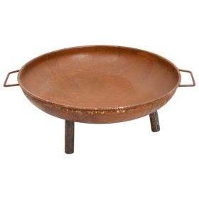 Fire Pit 26.6"x22.8"x8.9" Steel - Brown