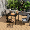Backyard Garden Party Patio Fire Pit Dining Table - Black - 31 In