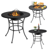 Backyard Garden Party Patio Fire Pit Dining Table - Black - 31.5 In