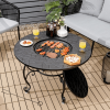 Backyard Garden Party Patio Fire Pit Dining Table - Black - 35.5 In
