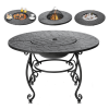 Backyard Garden Party Patio Fire Pit Dining Table - Black - 35.5 In