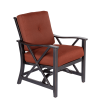 Outdoor Fire Pit 3pcs Set w/Haywood KD Aluminum X Back Stationary Spring Chairs - black gold - 2-person