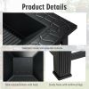 32 Inch 3 in 1 Outdoor Square Fire Pit Table with BBQ Grill and Rain Cover for Camping - Black