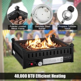 16.5 Inch Tabletop Propane Fire Pit with Simple Ignition System - Black