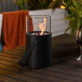 Black Ethanol Fire Pit, Tabletop Fire Pit, Mini Fire Pit, Portable Fireplace for Indoor & Garden for Dinner Parties, Home Decoration - as Pic