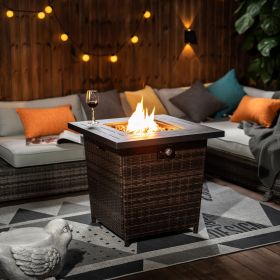 28inch Wicker Square Fire Pit Table - as Pic