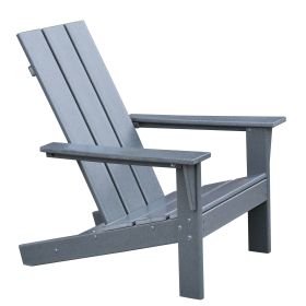 Outdoor Adirondack Chair for Relaxing, HDPE All-weather Fire Pit Chair, Patio Lawn Chair for Outside Deck Garden Backyardf Balcony, Grey - as Pic