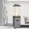 16 Inch x 61 Inch Height Outdoor Propane Gas Fire Heater With Tempered Glass - as Pic