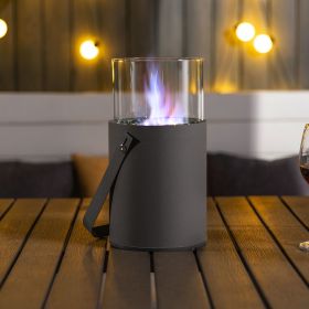 Grey Mini Fire Pit, Tabletop Fire Pit, Ethanol Fire Pit, Portable Fireplace for Indoor & Garden for Dinner Parties, Home Decoration - as Pic