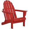 Folding Adirondack Chair, Faux Wood Patio & Fire Pit Chair, Weather Resistant HDPE for Deck, Outside Garden, Porch, Backyard, Red - as Pic