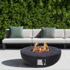 30,000 BTU Faux Woodgrain Round Propane Gas Fire pit With Weather cover, Lava Rocks For Outdoor - as Pic