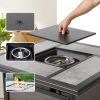 37 Inch Outdoor Gas Fire Pit, 46,000 BTU Steel Fire Table - as Pic