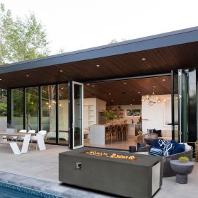 Dark Grey 70inch Concrete Large Fire Pit Table - as Pic
