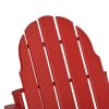 Folding Adirondack Chair, Faux Wood Patio & Fire Pit Chair, Weather Resistant HDPE for Deck, Outside Garden, Porch, Backyard, Red - as Pic