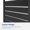 Rectangle Outdoor Black Aluminum Glass Windbreak Propane Fire Pit Table For Coffee Table Pool Patio Garden - as Pic