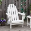 Folding Adirondack Chair, Faux Wood Patio & Fire Pit Chair, Weather Resistant HDPE for Deck, Outside Garden, Porch, Backyard, White - as Pic