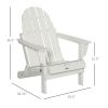 Folding Adirondack Chair, Faux Wood Patio & Fire Pit Chair, Weather Resistant HDPE for Deck, Outside Garden, Porch, Backyard, White - as Pic