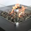 Living Source International Concrete/Glass Propane/Natural Gas Fire Pit Table (Charcoal) - 1