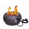 New Design Product Faux Concrete Texture Round Dark Propane Outdoor Fire Pit - as Pic
