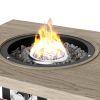 3-in-1 Coffee Table with Ice Bucket and Fire Pit - Beige - as Pic