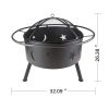 32'' Bridgeman Star and Moon IRON Burning Outdoor FIRE PIT - as Pic