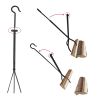 5 Pcs Iron Fireplace Tools Sets; Fireplace Accessories Tools with Holder; for Indoor Outdoor Fireplace Fire Pit; Black - Black