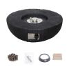 30,000 BTU Faux Woodgrain Round Propane Gas Fire pit With Weather cover, Lava Rocks For Outdoor - as Pic