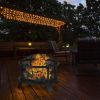 Outddor Patio Garden Beach Camping Bonfire Party Fire Pit With BBQ Grill - Black A - 26"