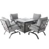 37 Inch Outdoor Gas Fire Pit, 46,000 BTU Steel Fire Table - as Pic