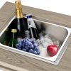 3-in-1 Coffee Table with Ice Bucket and Fire Pit - Beige - as Pic