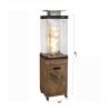 New Product Faux Woodgrain Tempered Glass Outdoor Propane Gas Fire Heater - as Pic