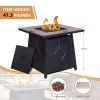40,000 BTU Steel Propane Gas Fire Pit Table With Steel lid, Weather Cover - as Pic