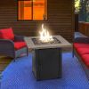 28" 48000 BTU Propane Gas Fire Pit Table - Woodgrain