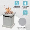 Outdoor 10" Tabletop Gas Fire Pit - Square-Light Grey