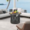32 Inch 30000BTU Fire Pit Table with Fire Glasses and PVC Cover - as show