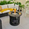 32 Inch 30000BTU Fire Pit Table with Fire Glasses and PVC Cover - as show