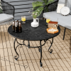 Backyard Garden Party Patio Fire Pit Dining Table - Black - 35.5 In