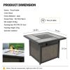 37 Inch Outdoor Gas Fire Pit, 46,000 BTU Steel Fire Table - as Pic