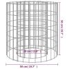 Gabion Fire Pit Ø 19.7" Galvanized Iron - Silver